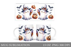 Cute Ghost Mug Design. Cute Halloween Sublimation Product Image 1
