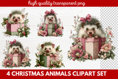 Christmas Animals Clipart Set | Cute Festive Wildlife PNG Product Image 1