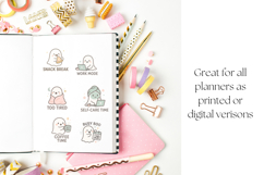Pastel Ghost Planner Stickers | Kawaii Lifestyle PNG Set Product Image 3