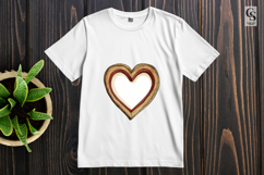 Rustic Wooden Heart Frame Clipart PNG Product Image 2