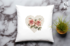 Vintage Floral Heart Clipart Sublimation PNG Product Image 3