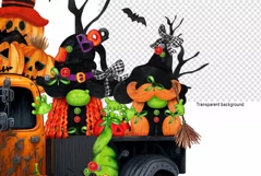 Witch gnomes on pumpkin truck, Halloween Truck, halloween Product Image 3