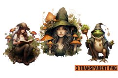 Watercolor Beautiful Woodland Witch sublimation , PNG Product Image 1