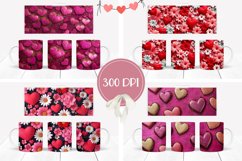 Flowers Mug Wrap Sublimation, Love Hearts Mug Designs Product Image 2