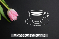 Vintage teacup SVG cut file I Vinyl Decal Product Image 1