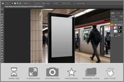 Poster Display Subway Station Mockup Product Image 2