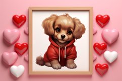 Cute Valentine Dog Clipart, Valentines Day Dog Clipart Product Image 3