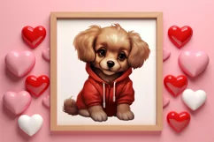 Cute Valentine Dog Clipart, Valentines Day Dog Clipart Product Image 3