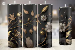 Black & Gold Sublimation, 20 oz Tumbler Wrap Product Image 5