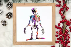 Christmas Skeleton Sublimation Clipart, Christmas PNG Product Image 3