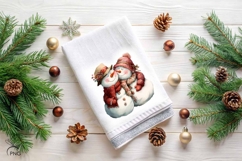 Cute vintage Snowmans digital paper, background clipart Product Image 3