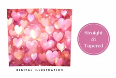 Love Hearts Tumbler Design, Glitter Tumbler Sublimation PNG Product Image 3