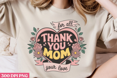 Thank you mom for PNG, Retro Mother Sublimation PNG Product Image 3
