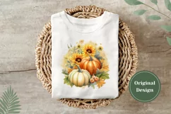 Watercolor Pumpkins PNG, Watercolor Fall Pumpkin Sublimation Product Image 3