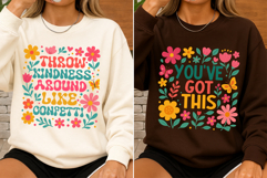 Kindness Quotes SVG Floral Positive Saying PNG Product Image 3