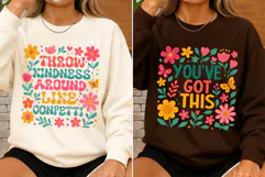 Kindness Quotes SVG Floral Positive Saying PNG Product Image 3