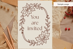 Hand Drawn Oval Autumn Leaves Border SVG Product Image 3