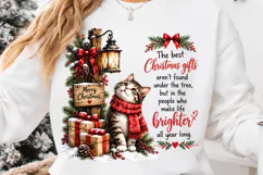 Cozy Christmas Cat PNG, Sleeping Kitty PNG, Funny Christmas Product Image 2