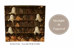 Cartoon Halloween Tumbler Wrap, Cute Ghosts Tumbler PNG Product Image 3