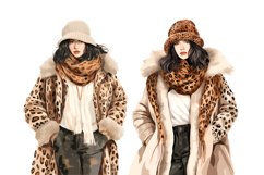 Leopard Print Christmas Clipart, Set of 20 Png Bundle Product Image 3