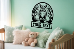 Owl SVG Laser Cut Files | Name Sign Vector | Cricut DXF PNG Product Image 3