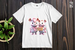 Cute Goat Couple with Gifts Illustration Clipart PNG Product Image 3