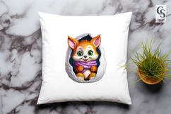 Cute Baby Fox Winter Clipart Sublimation PNG Product Image 3