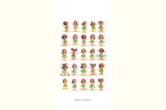 Watercolor Cute Hula Girl Cliparts Bundle Product Image 3