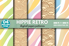 Hippie Retro Digital Paper Background Bundle PNG Product Image 4