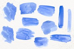 34 Blue Watercolor splash cliparts, Light Blue strokes Product Image 2