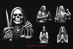 10 Bundle Dark Art Libra Women Scales Zodiac Skull Gothic Product Image 5