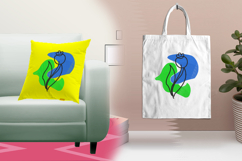 Abstract Blue Green Floral Outline Embroidery Design Product Image 3