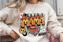 Flame Mama Sublimation Design | Retro Edgy Mama PNG Product Image 2