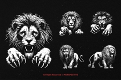 10 Bundle Dark Art Leo Zodiac Lion Beast Animal Tattoo Product Image 5