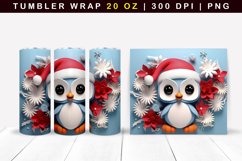 Christmas Penquin Sublimation Tumbler wrap Product Image 1