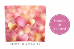 Glitter Hearts Tumbler Wrap, Valentine's Day Tumbler PNG Product Image 3