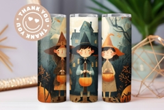Cartoon Halloween Backgrounds, Kids Halloween Digital papers Product Image 3
