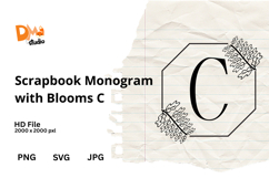 Scrapbook Monogram with Blooms Product Image 1