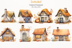 Cozy Fall Cottage Watercolor 26 Cliparts Collection Product Image 6