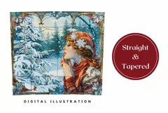Christmas Tumbler Wrap, Winter Forest Tumbler Template Product Image 3