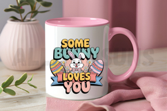Retro Easter Bunny Graphic With Eggs And Floral Elements Product Image 3