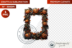 Harvest of Haunts Halloween Gothic Frame PNG, autumn clipart Product Image 1