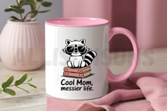 Cartoon Raccoon With Sunglasses Sitting On Books Sublimation Product Image 3
