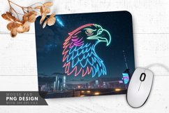 Futuristic Neon Eagle Mouse Pad PNG Design Product Image 1