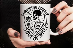 Surviving Purely Out Of Spite Svg, Funny Skeleton Svg. Product Image 4
