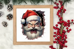 Watercolor Peeking Santa and Snowman Clipart, Christmas PNG Product Image 3