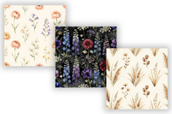 Wildflower Meadow Digital Paper Pack, Seamless Watercolor Product Image 2