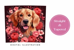 Valentine Retriever Dog Tumbler Design, Dog Tumbler Wrap Product Image 3