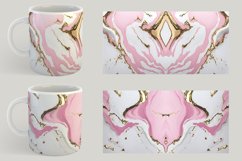 White-pink Liquid Marble Mug Wrap| Mug sublimation design Product Image 5