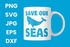 Blue Save Our Seas, Whale Ocean Sea Lovers SVG Product Image 3
